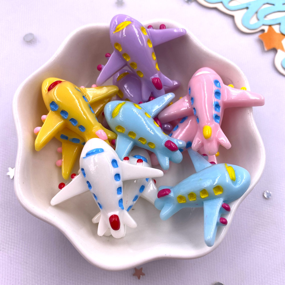 Paradise Jewelry & Watches Llc - 10PCS Mixed Resin Colorful Cartoon Aircrafts