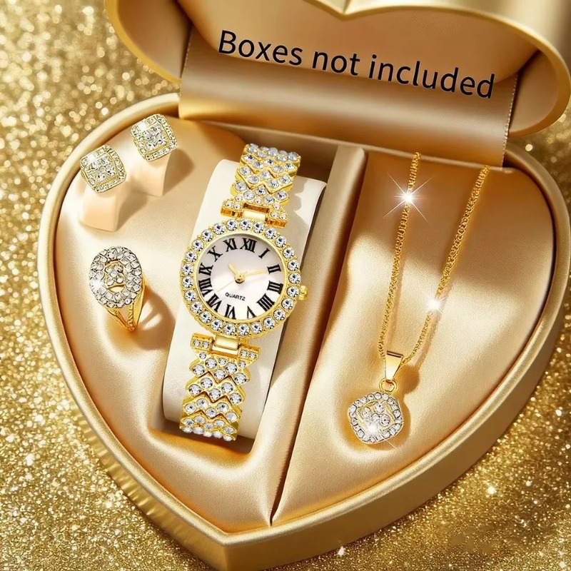 Jewelry Box Watches Bracelets - 5PCS Luxury Rhinestone Women's Watch Jewelry