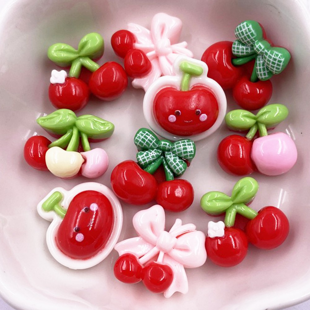 Paradise Jewelry & Watches Llc - 24pcs Colorful Kawaii Cartoon Bowknort Red