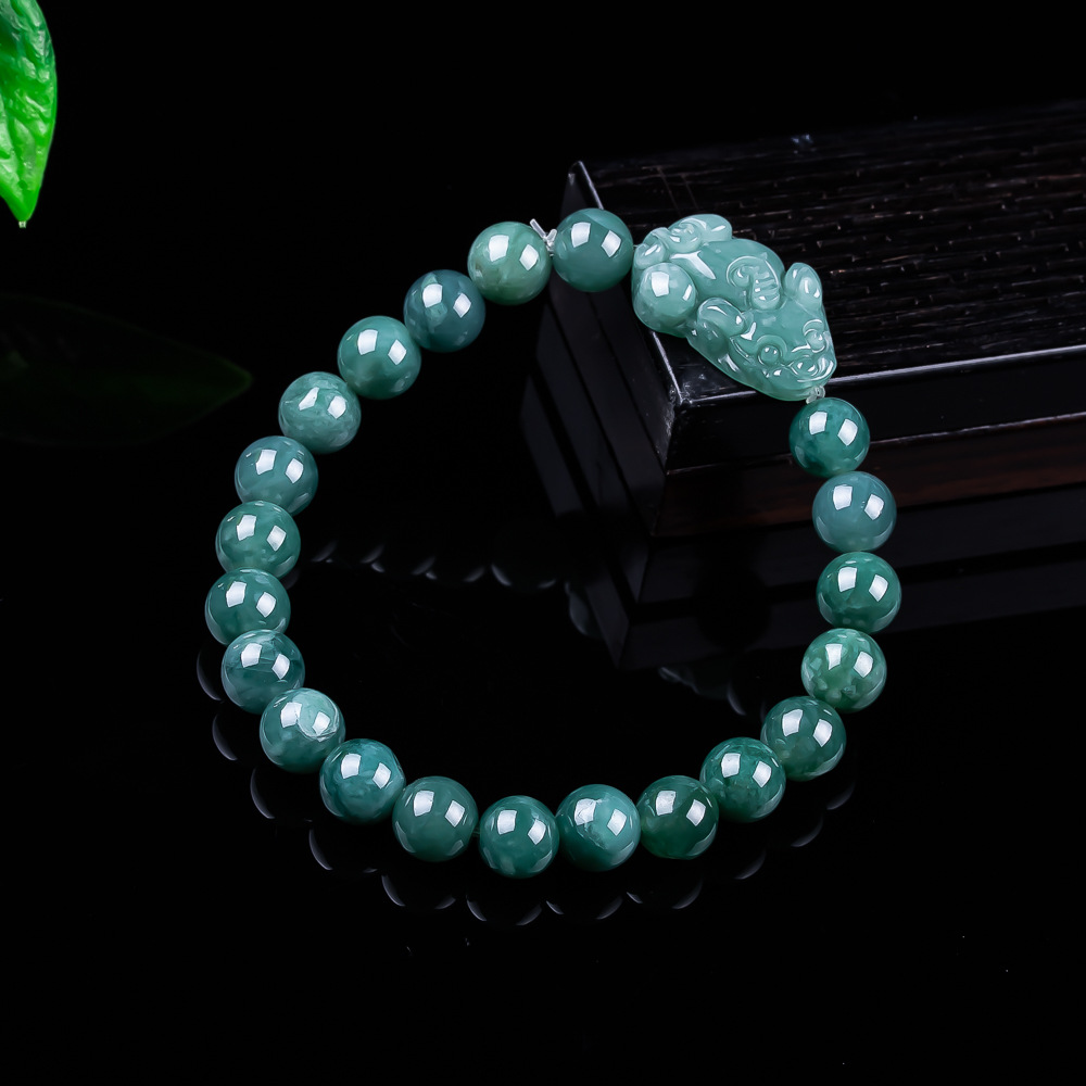 Jewelry & Watches Bench - Natural Burmese Jadeite Pixiu Bracelet Vintage