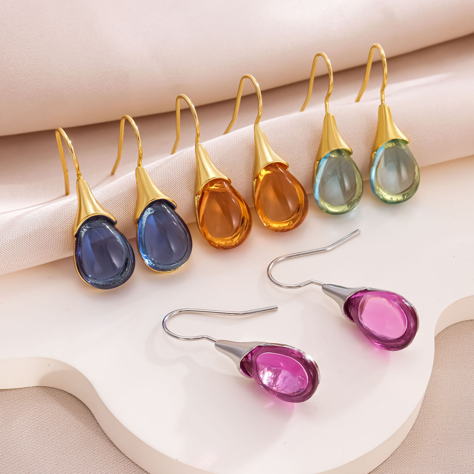 Opal Earrings Dangle - Trendy Women Cat's Eye Stones Earrings