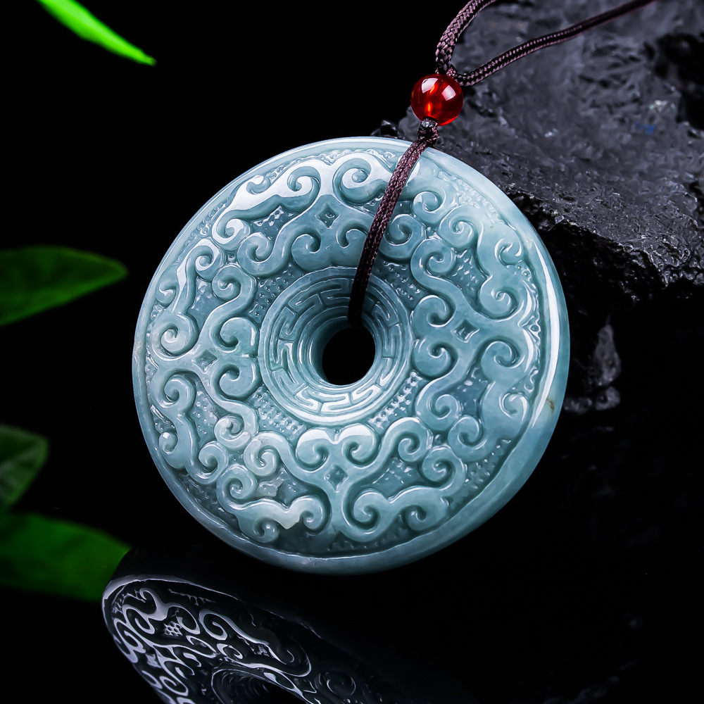 Jewelry & Watches Bench - Natural Burmese Jadeite Flower Pendant Necklace