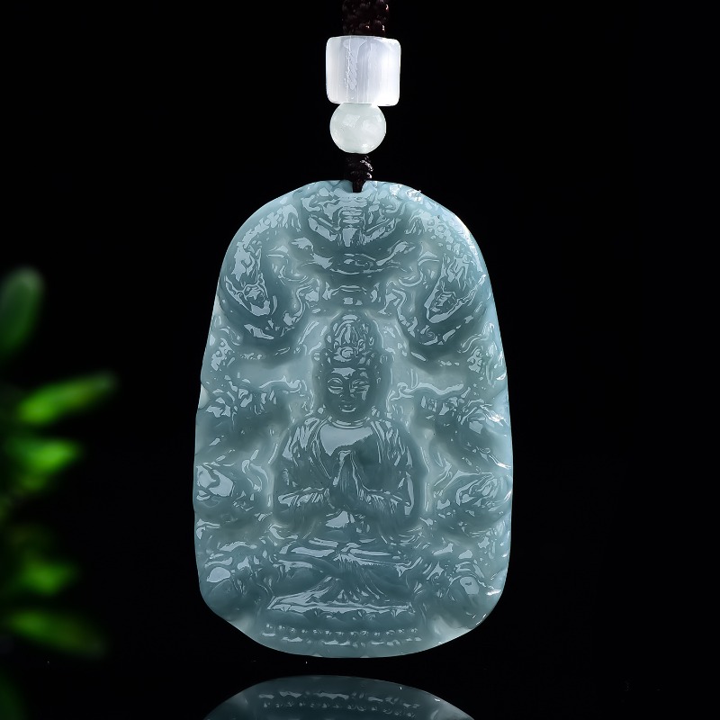 Jewelry & Watches Bench - Real Natural Emerald Jade Blue Water