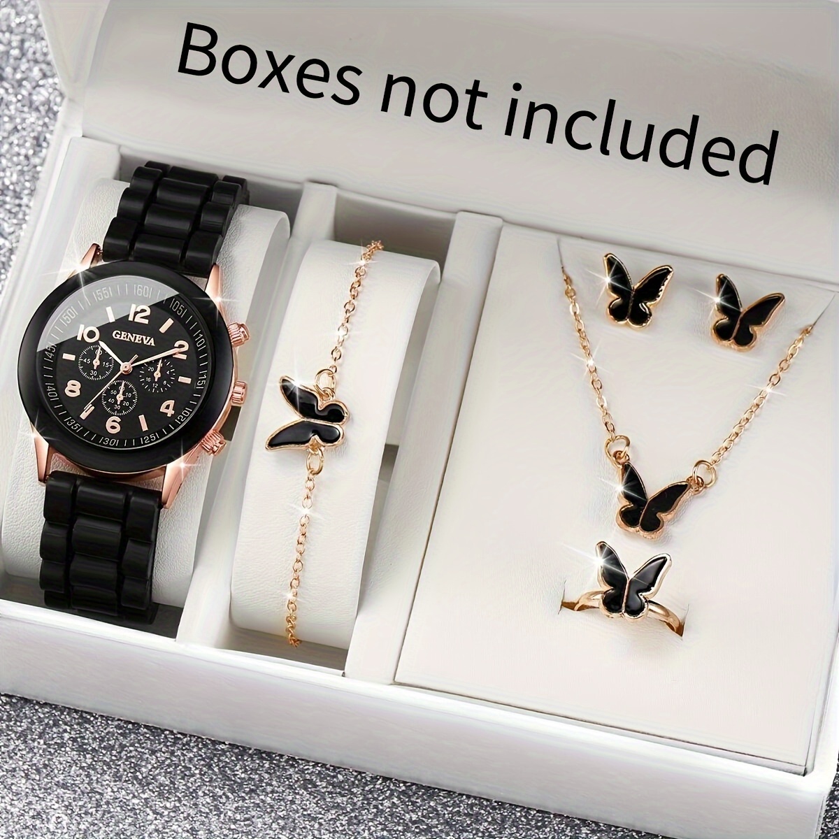 Jewelry Box Watches Bracelets - 6PCS/Set Women's Watch Casual Silicone Band
