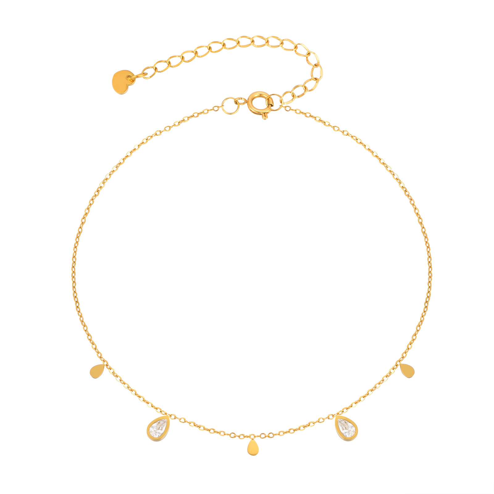 Jc Jewelry & Watches Reviews - Dainty Water Drop Zircon Anklet for