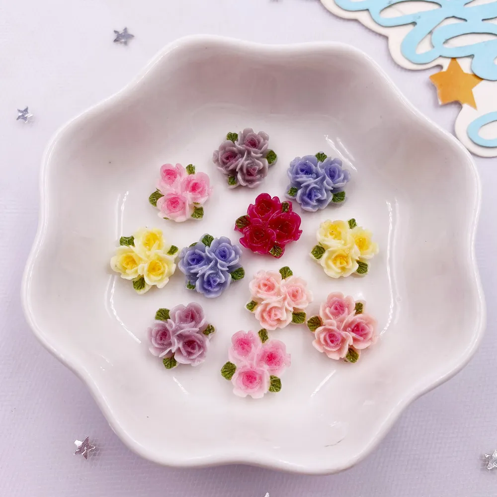 Paradise Jewelry & Watches Llc - 50pcs Resin Mini Colorful Three Leaf