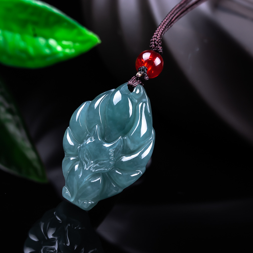 Jewelry & Watches Bench - Natural Burmese Jadeite Fox Pendant Necklace