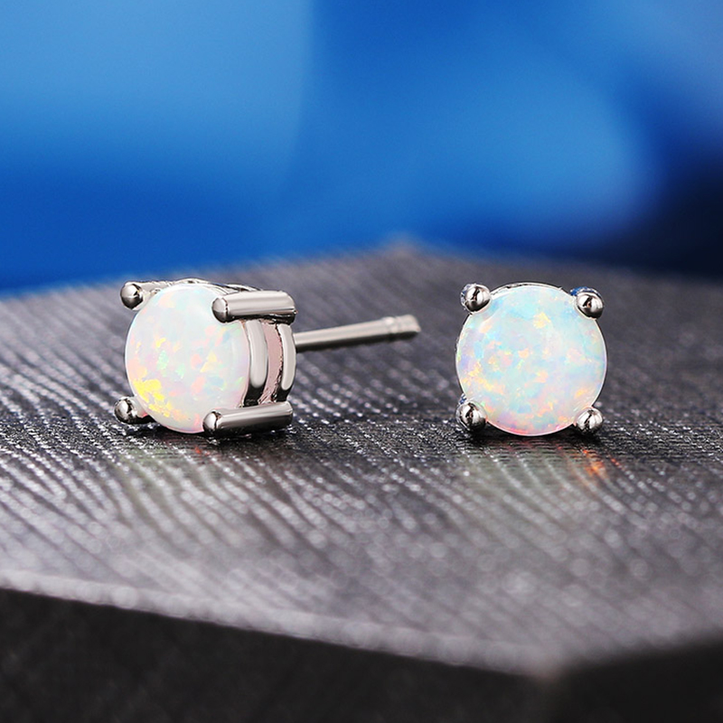 Opal Earrings Dangle - Simple Women's Stud Earrings With Opal