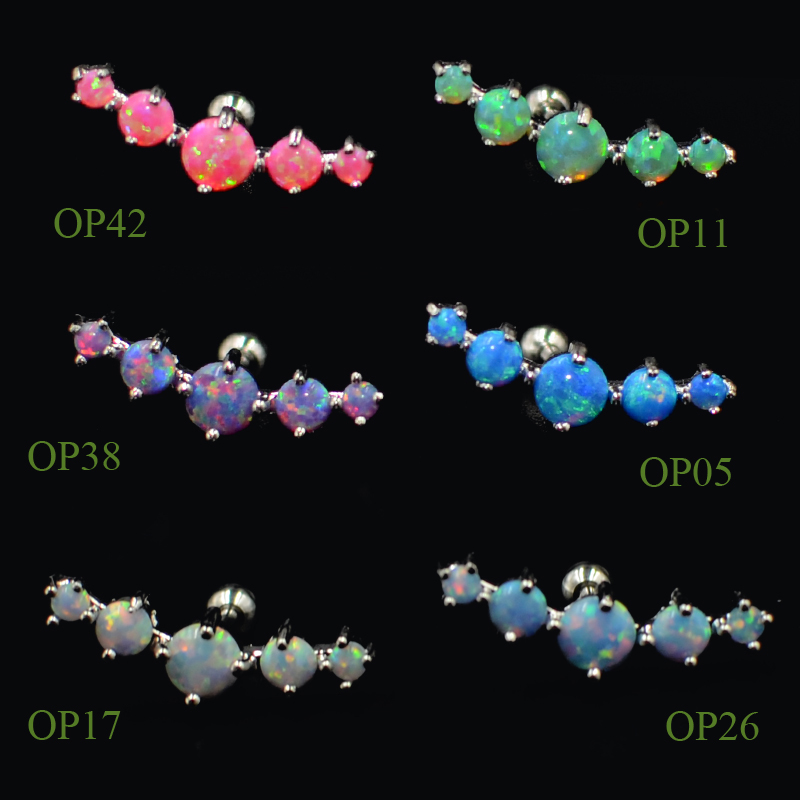 Opal Earrings Dangle - CHUANCI 1 PC Stainless Steel &Opal