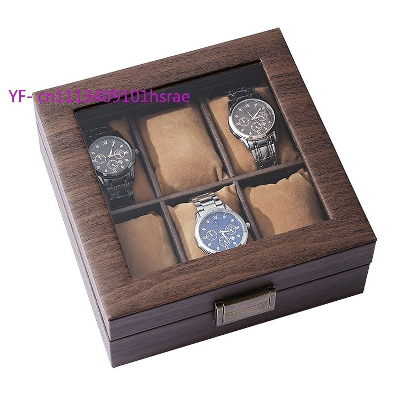 Watch Display Box - High-End PU Leather Watch Box 6-Slot