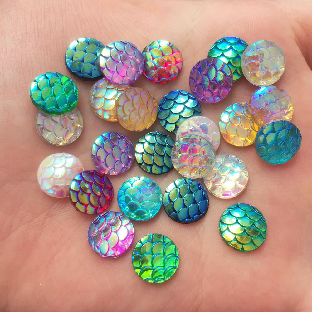 Paradise Jewelry & Watches Llc - Shiny 100Pcs AB Resin 10mm Round