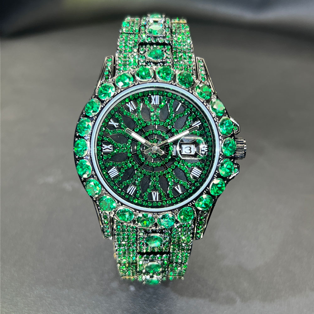 Jewelry And Watches Luxury Brand - Green Diamond Watch For Men Brand