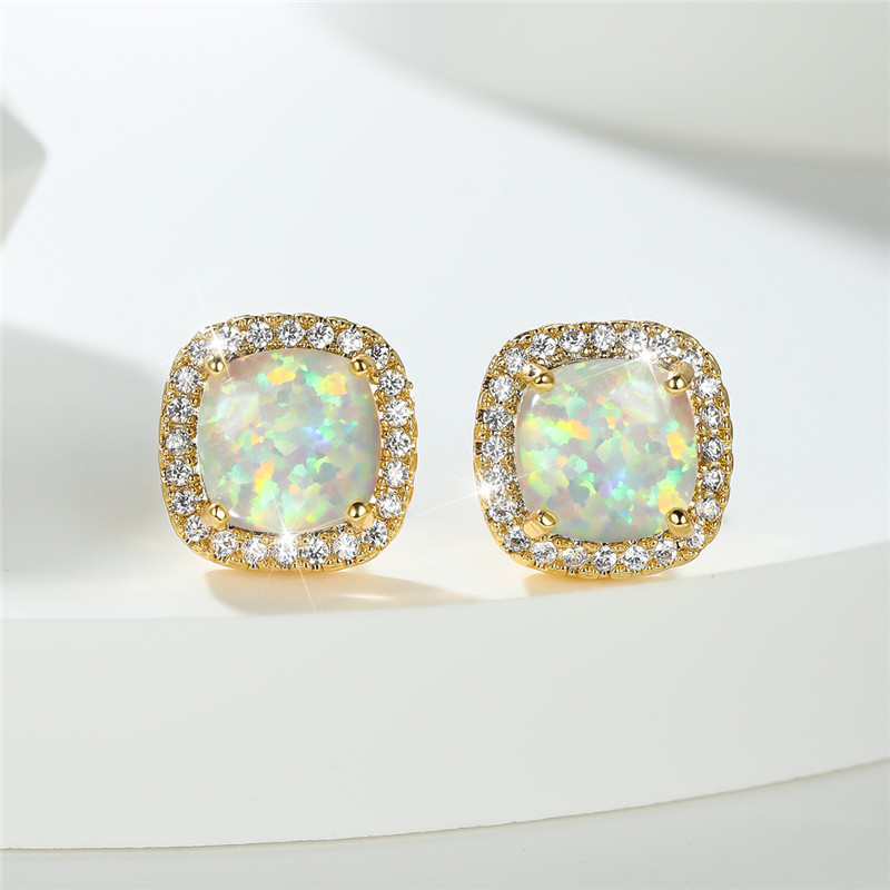 Cute Female Green White Fire O - огляд і ціна Opal Earrings Dangle