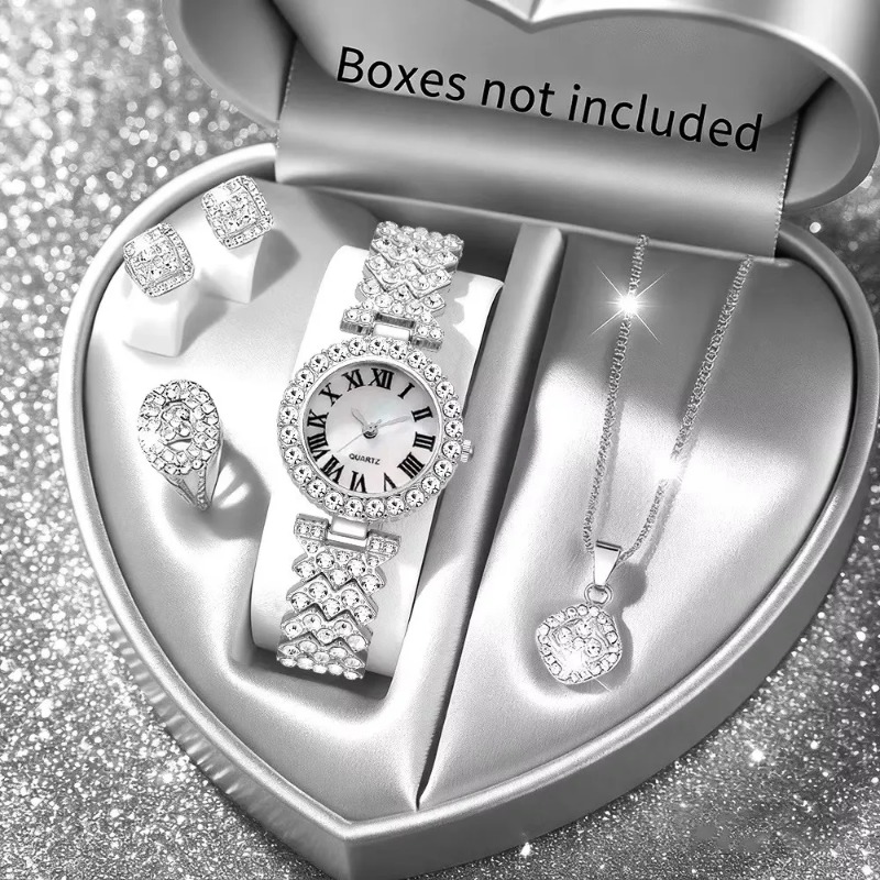 5PCS Luxury Rhinestone Women's - огляд і ціна Jewelry Box Watches Bracelets