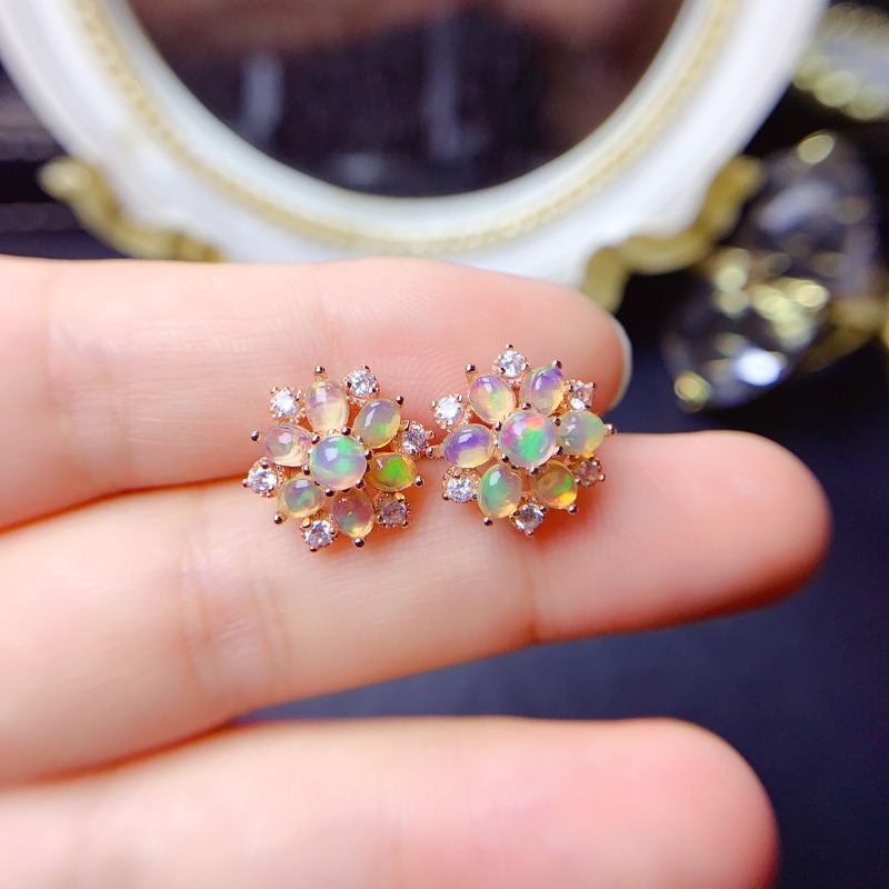 925 Sterling Silver Earring Fl - огляд і ціна Opal Earrings Dangle
