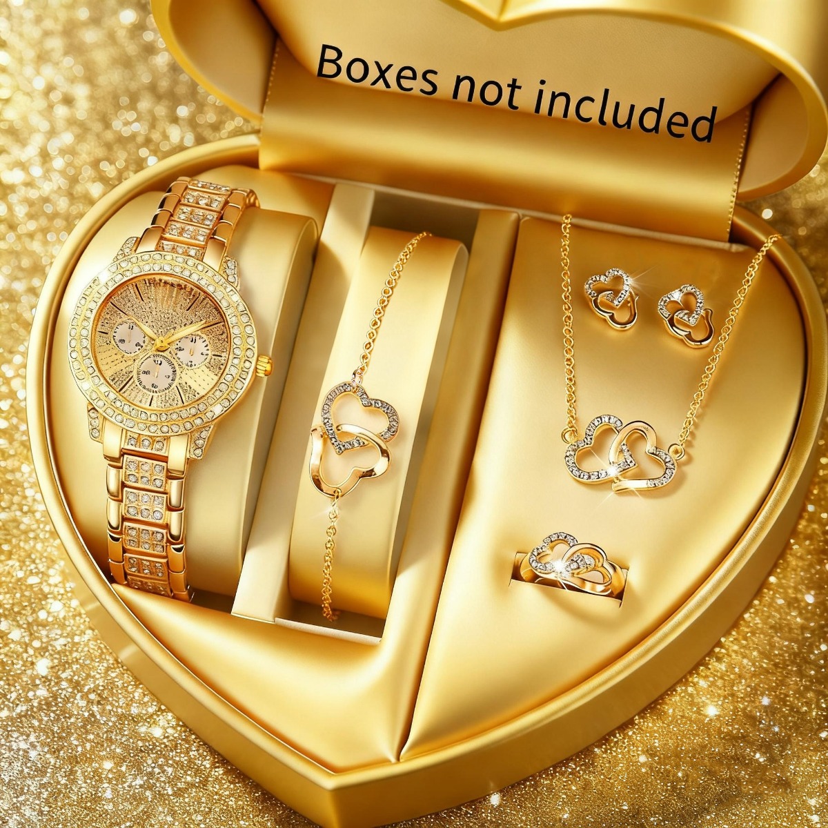 6PCS Luxury Rhinestone Women W - огляд і ціна Jewelry Box Watches Bracelets