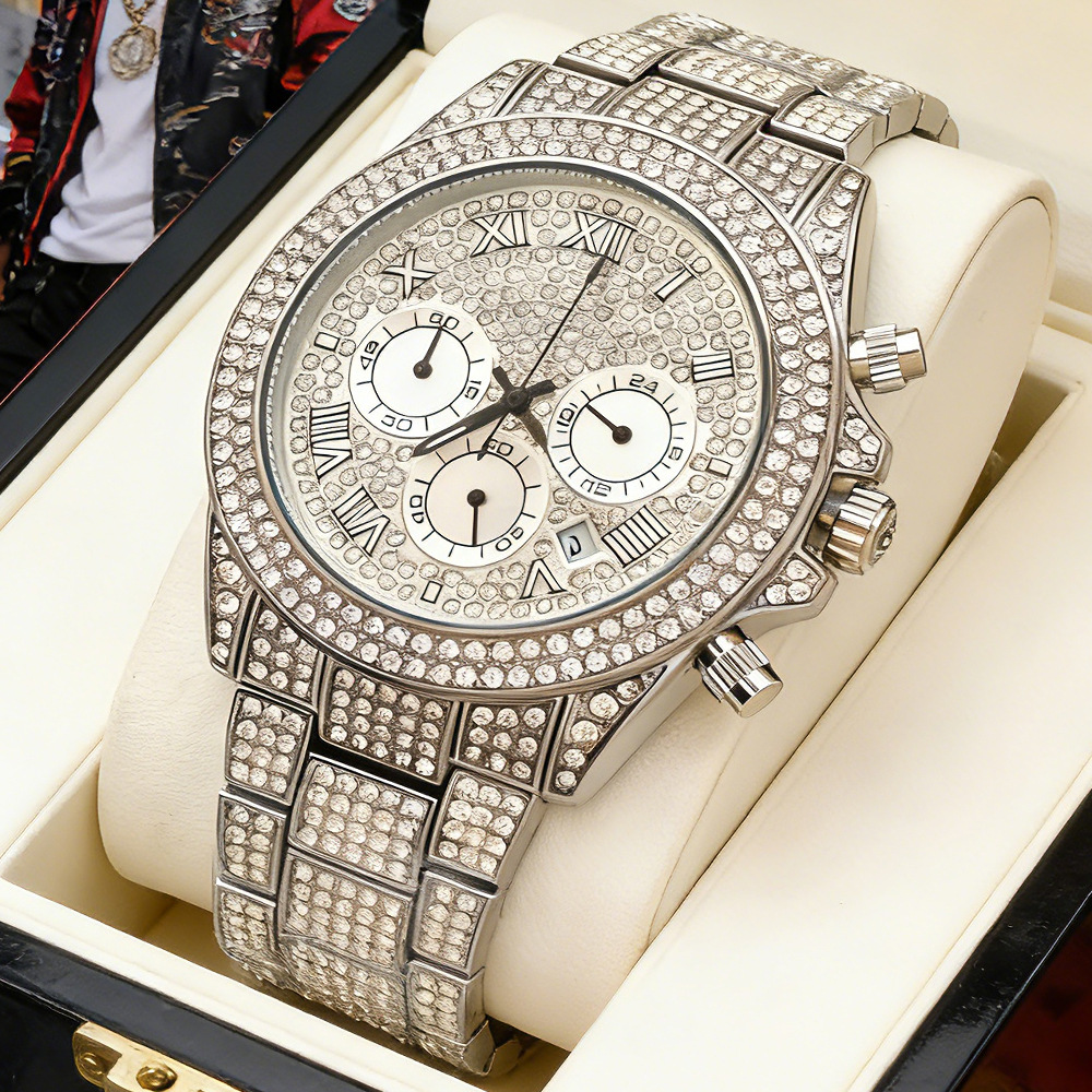 NO Logo Silver Gold Full Diamo - огляд і ціна Jewelry And Watches Luxury Brand