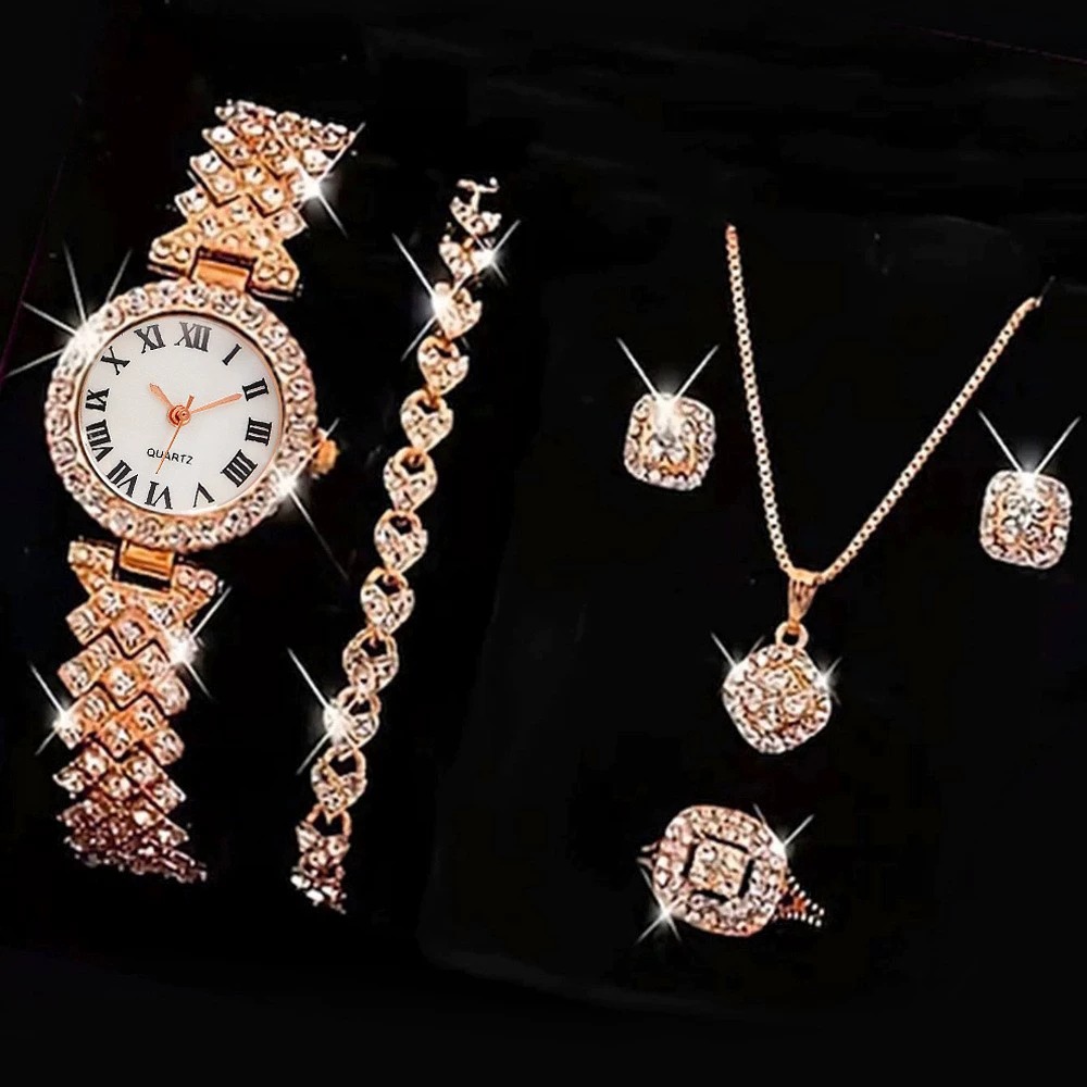 6PCS/Set Luxury Rhinestone Wom - огляд і ціна Jewelry Box Watches Bracelets