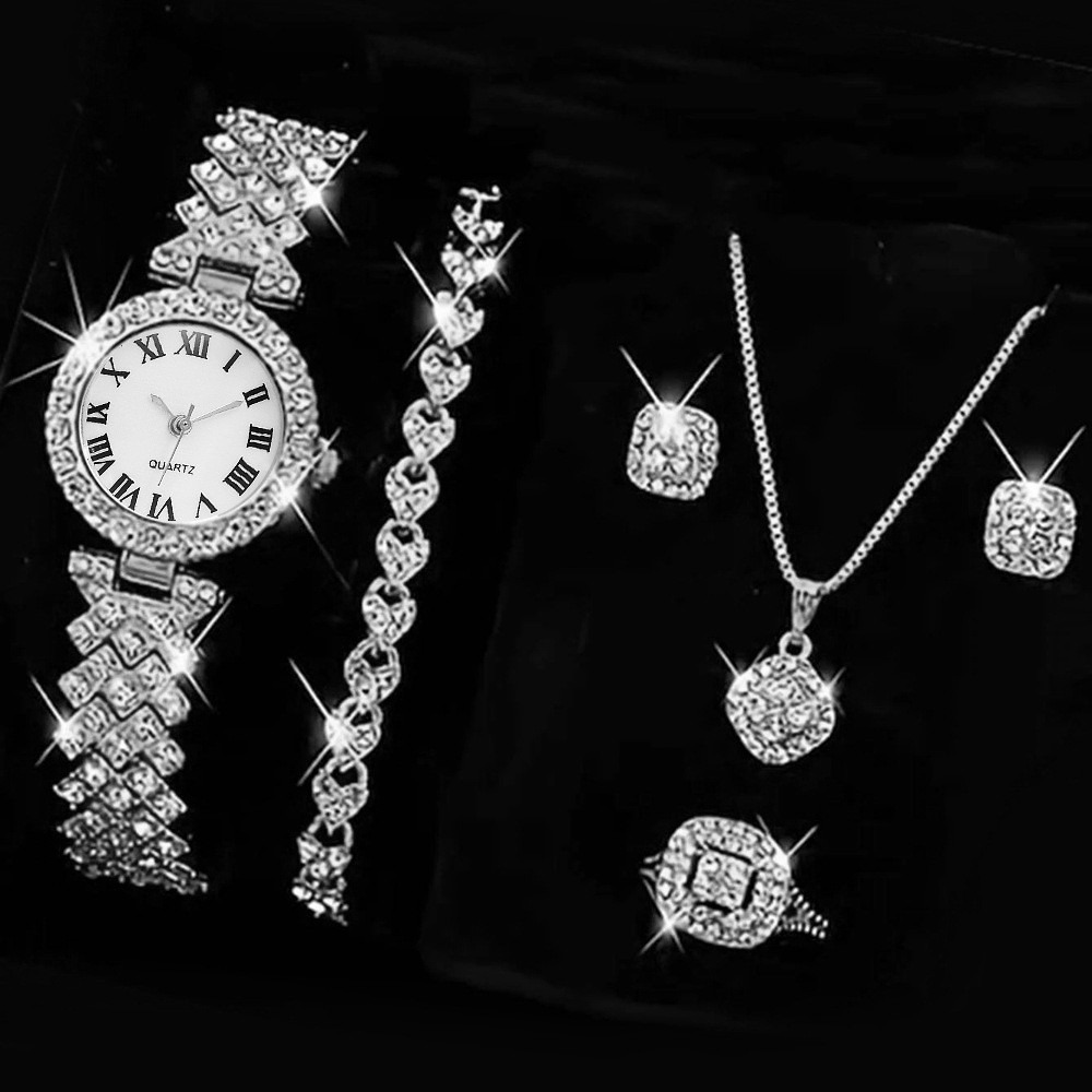 6PCS/Set Luxury Rhinestone Wom - огляд і ціна Jewelry Box Watches Bracelets