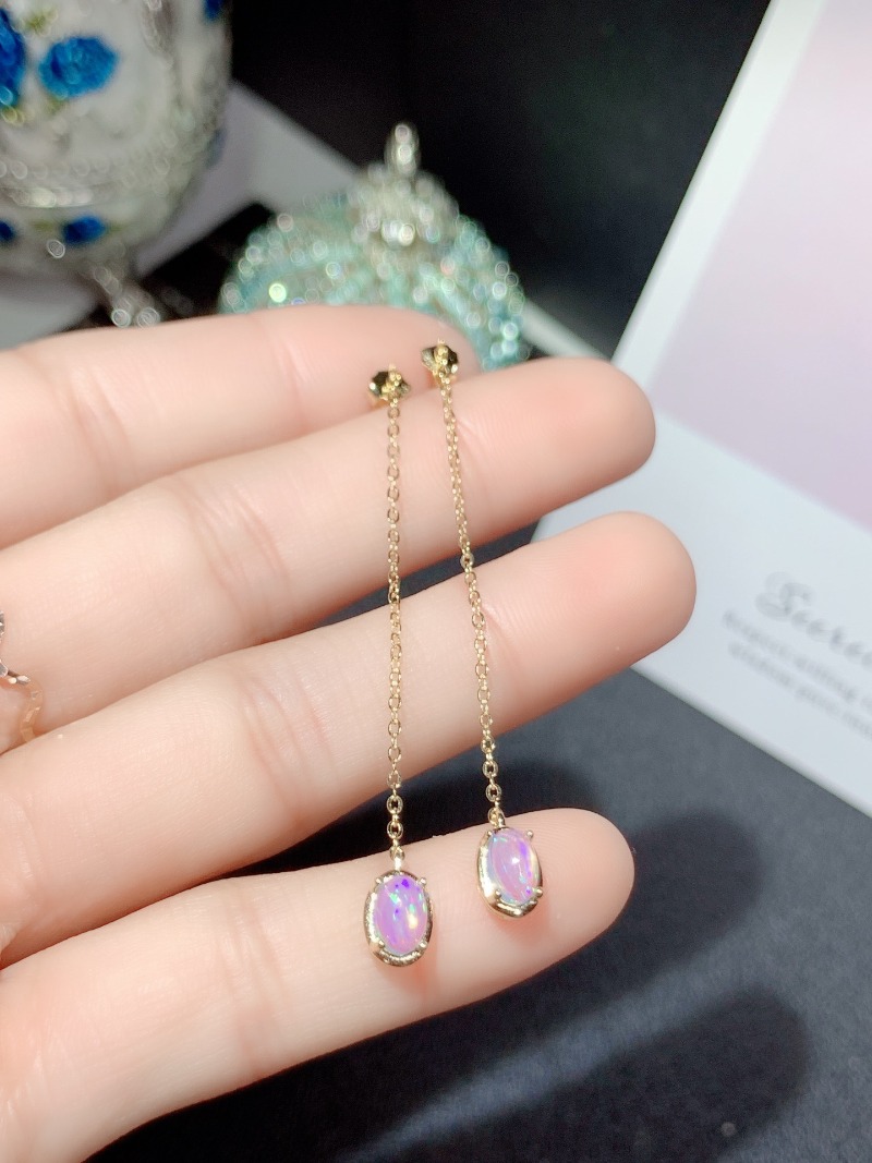 Oval 4*6MM Natural Opal Drop E - огляд і ціна Opal Earrings Dangle
