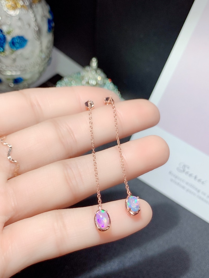Oval 4*6MM Natural Opal Drop E - огляд і ціна Opal Earrings Dangle