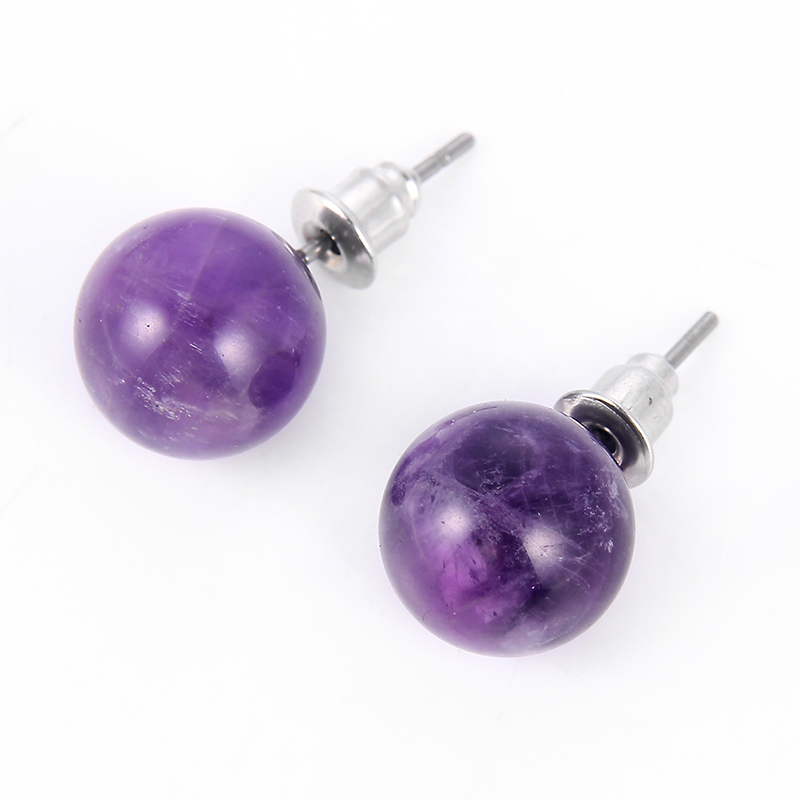 1pair Natural Stone Purple Pin - огляд і ціна Opal Earrings Dangle