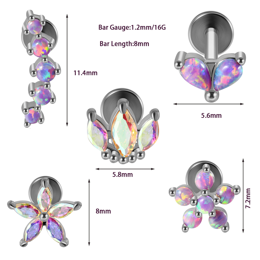 1PC Stainless Steel Opal Flowe - огляд і ціна Opal Earrings Dangle