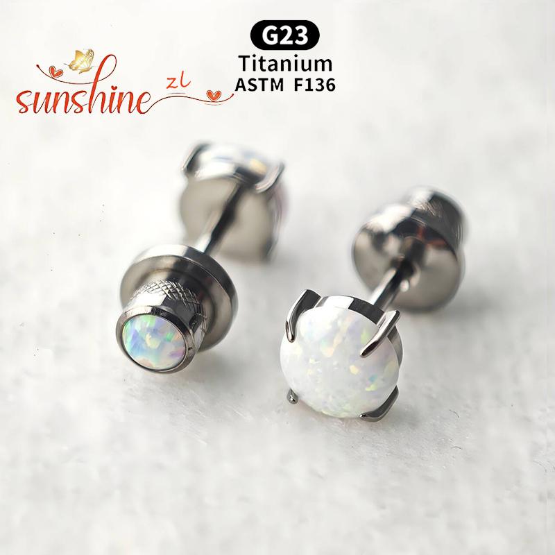 2PCS ASTM F136 Titanium Opal M - огляд і ціна Opal Earrings Dangle