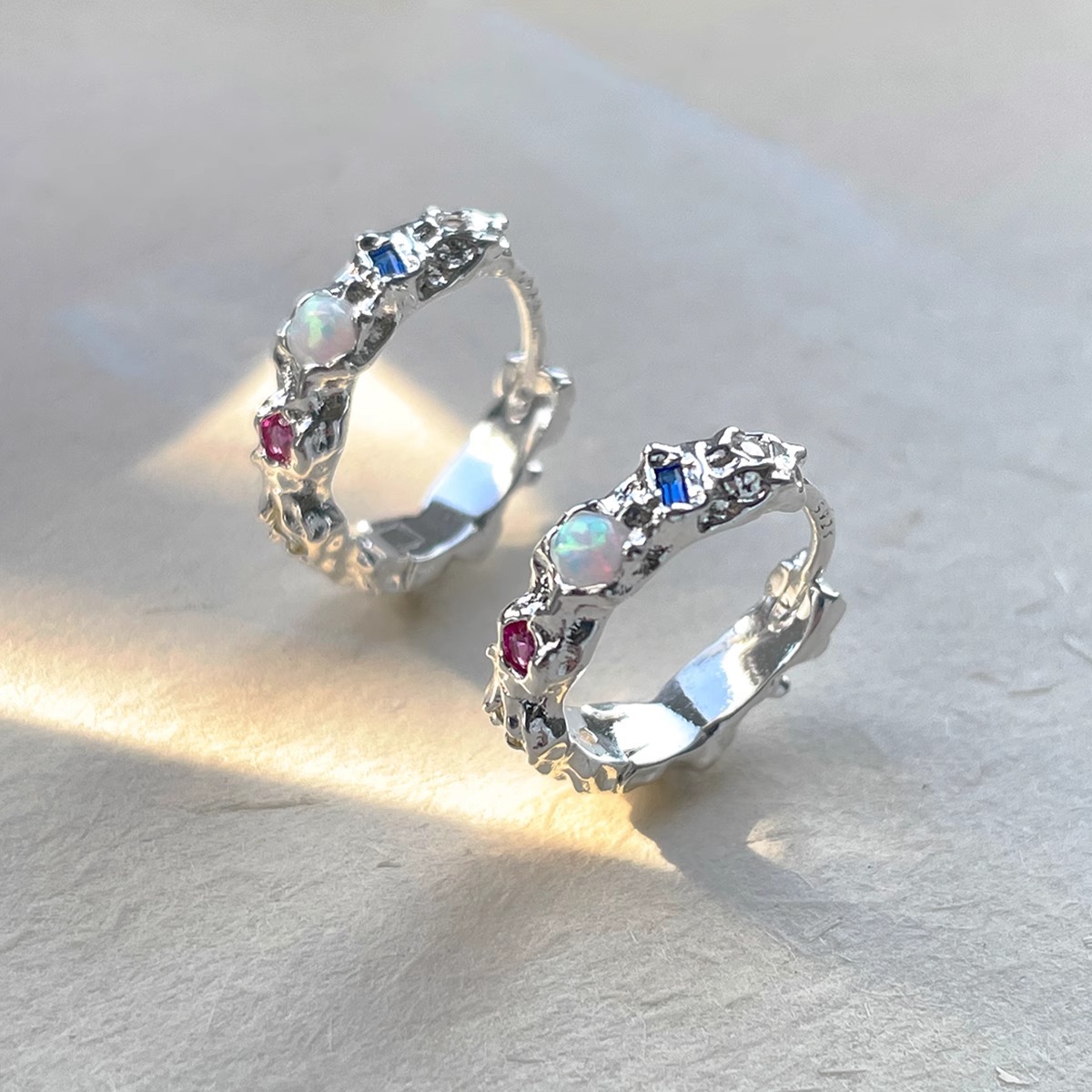 925 Sterling Silver Opal Hoop  - огляд і ціна Opal Earrings Dangle