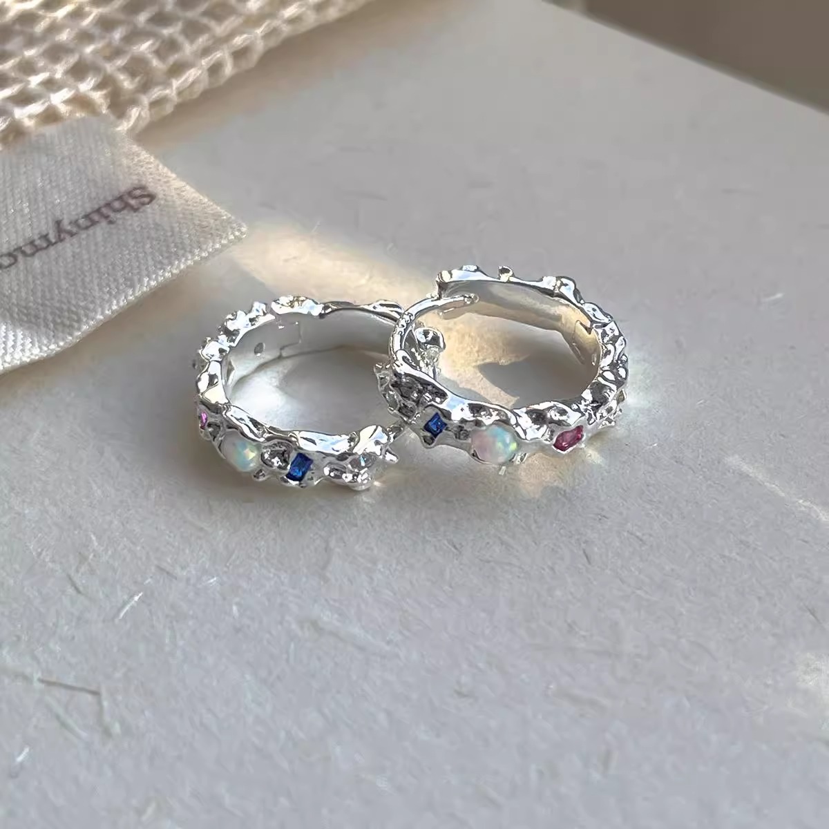 925 Sterling Silver Opal Hoop  - огляд і ціна Opal Earrings Dangle