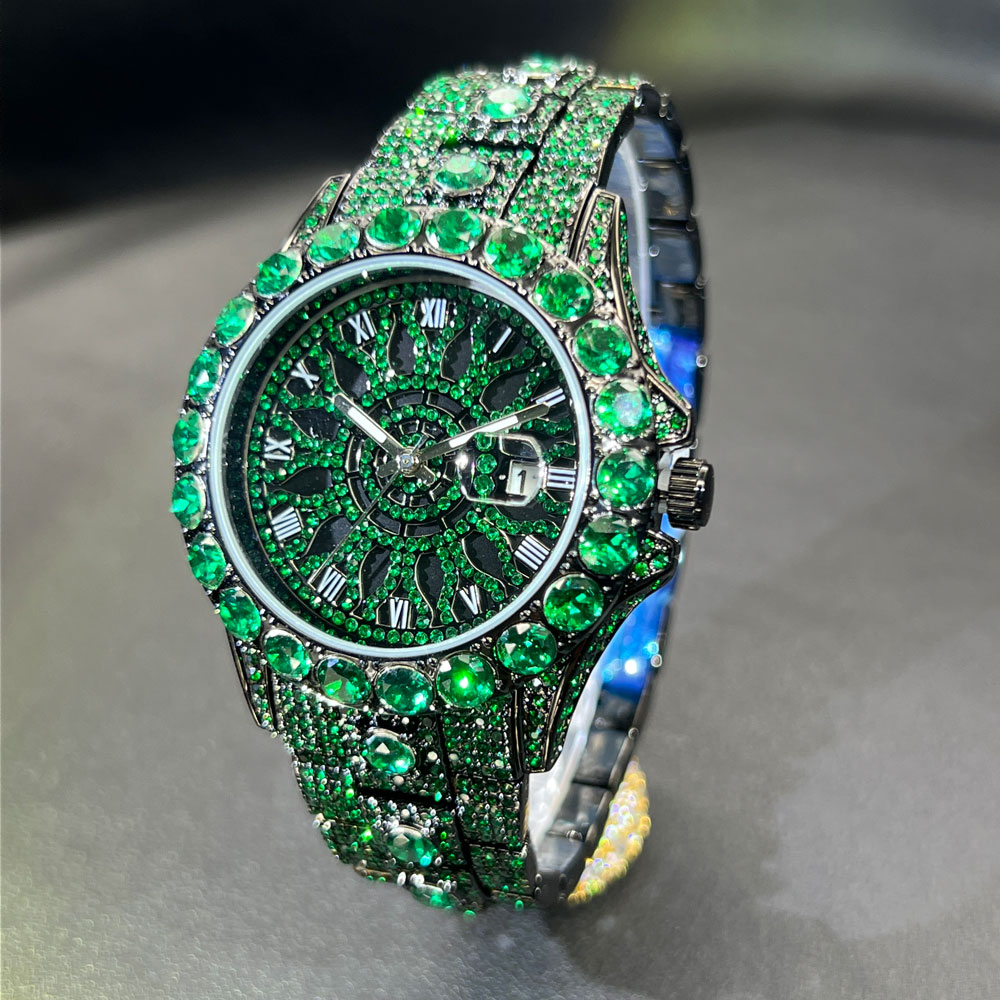 Green Diamond Watch For Men Br - огляд і ціна Jewelry And Watches Luxury Brand