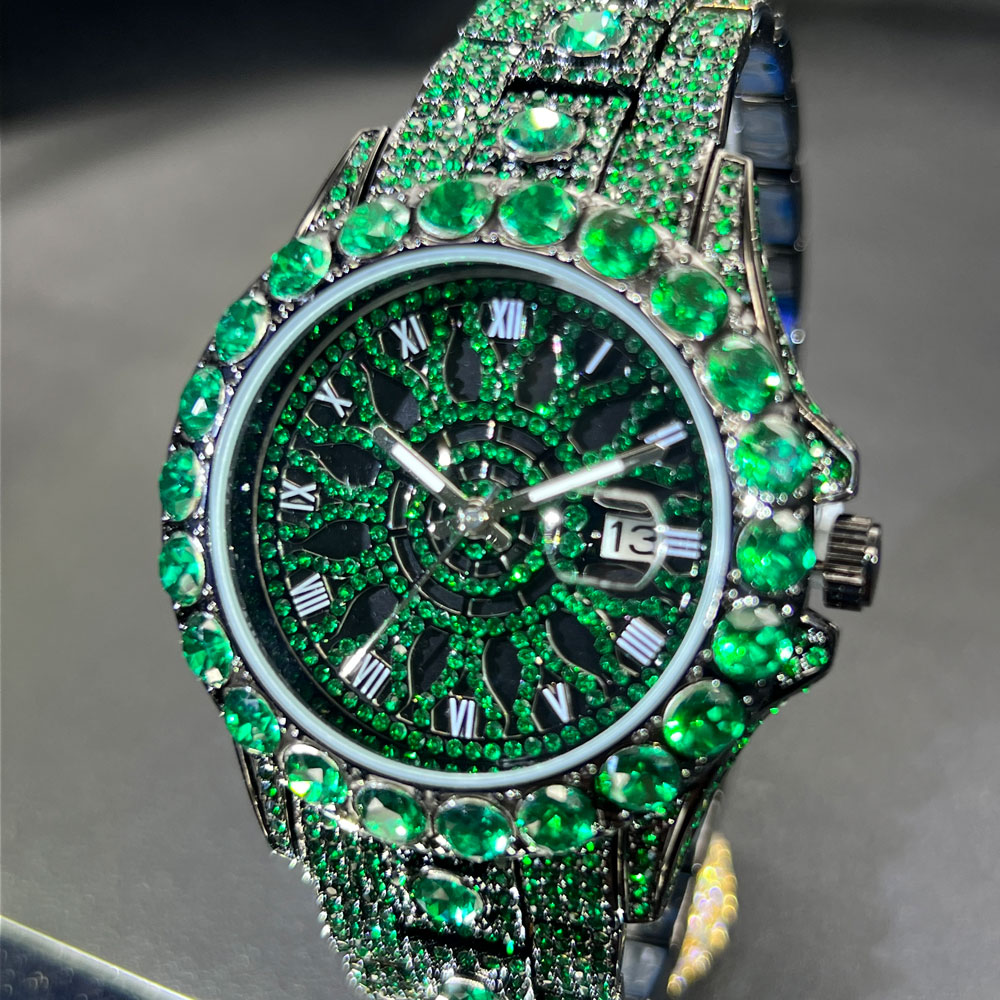 Green Diamond Watch For Men Br - огляд і ціна Jewelry And Watches Luxury Brand