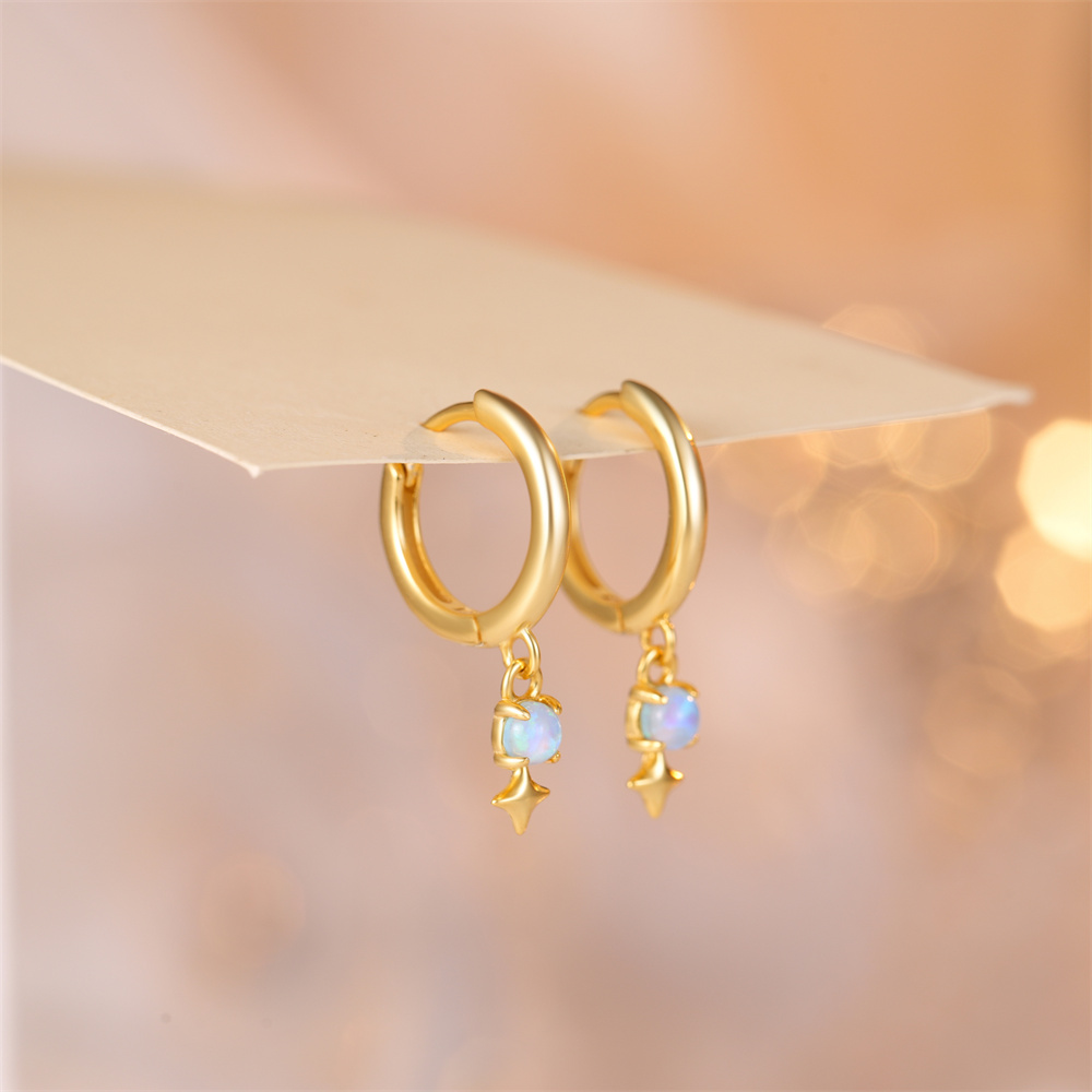 ROXI White Opal Drop Hoop Earr - огляд і ціна Opal Earrings Dangle