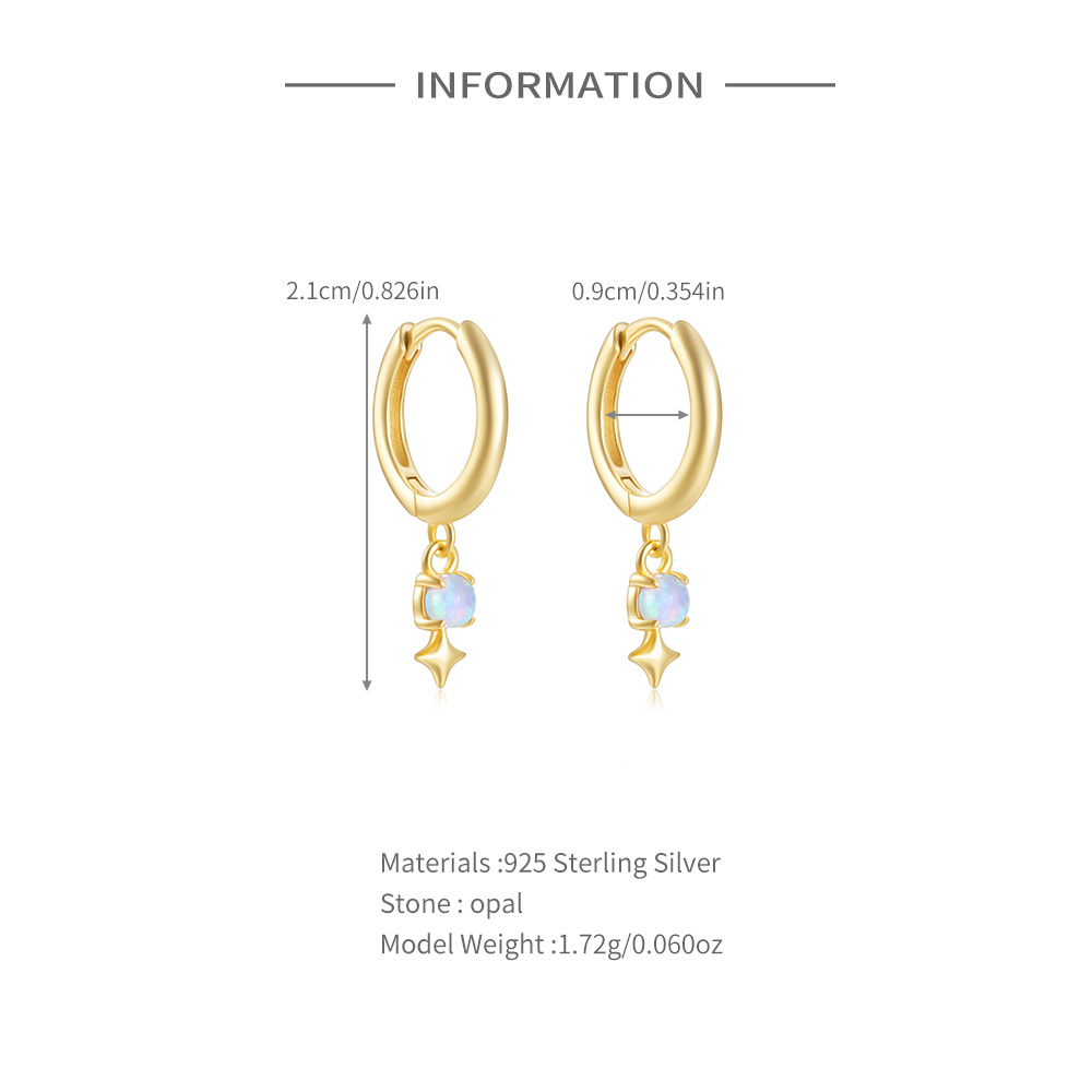 ROXI White Opal Drop Hoop Earr - огляд і ціна Opal Earrings Dangle