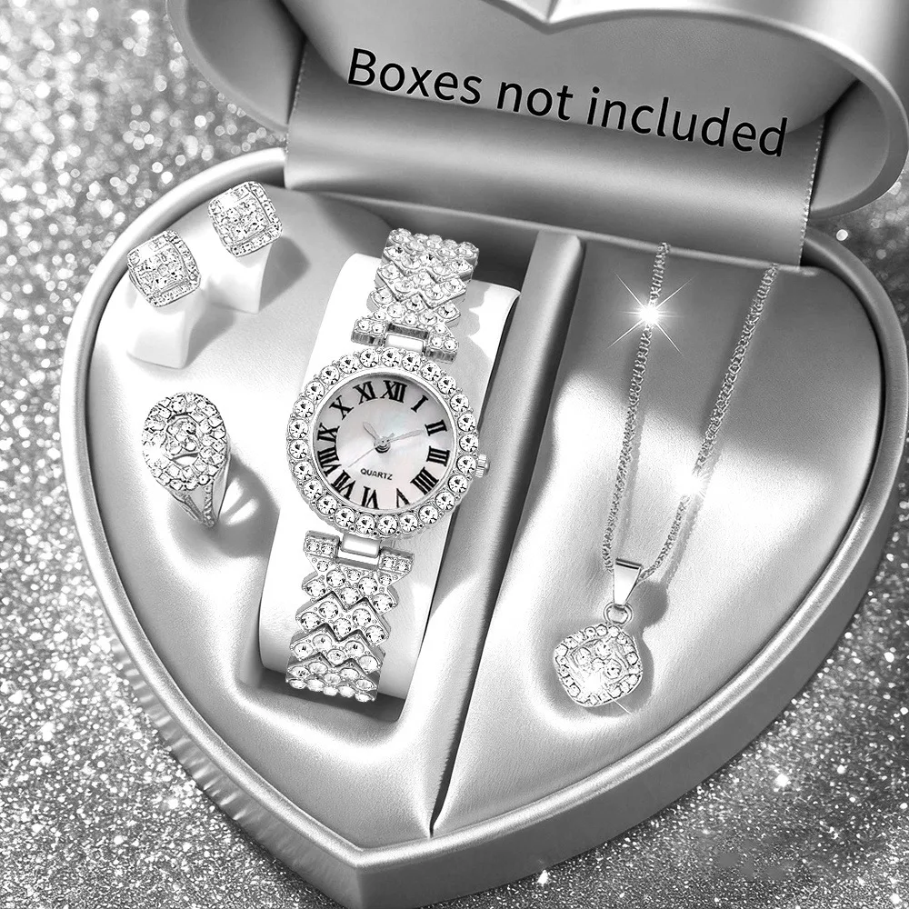 2026 5pcs Elegant Rhinestone W - огляд і ціна Jewelry Box Watches Bracelets